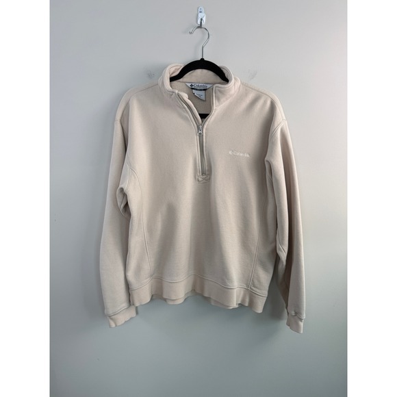 Columbia Other - Columbia Quarter Zip Sweatshirt Mens Size M Tan Fleece Pullover
